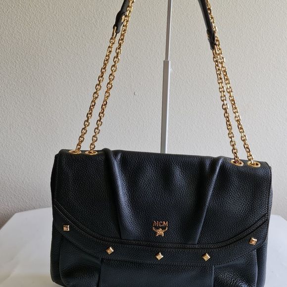 MCM Handbags - MCM Leather Shoulder Bag Black